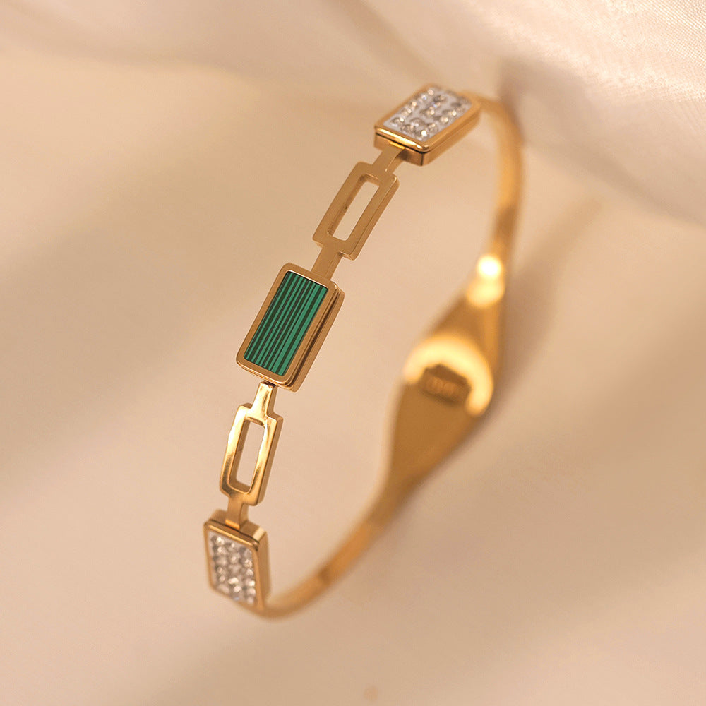 18k gold high-end minimalist women's gold titanium steel non fading jewelry titanium steel bracelet