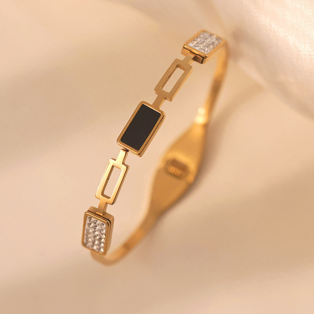 18k gold high-end minimalist women's gold titanium steel non fading jewelry titanium steel bracelet