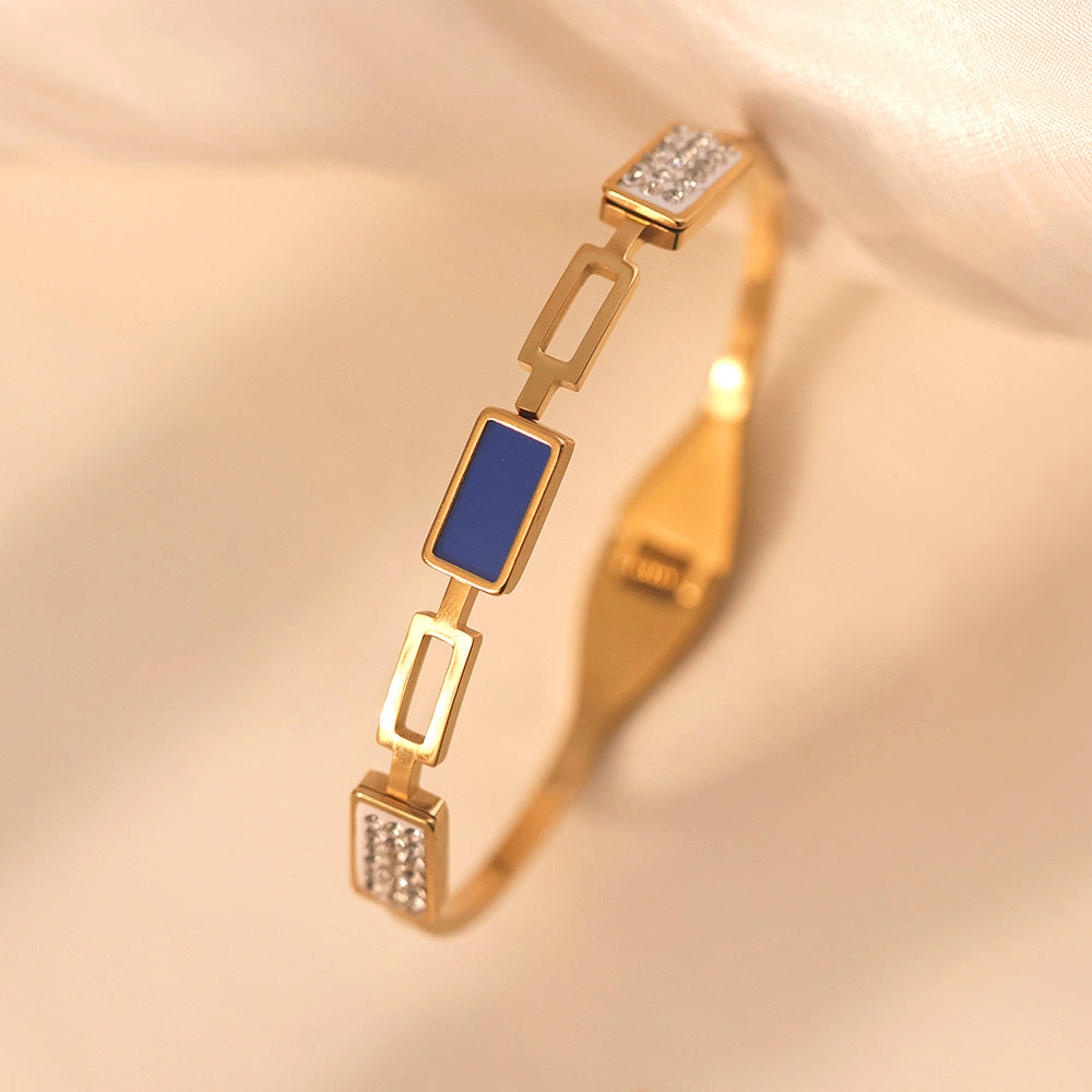 18k gold high-end minimalist women's gold titanium steel non fading jewelry titanium steel bracelet