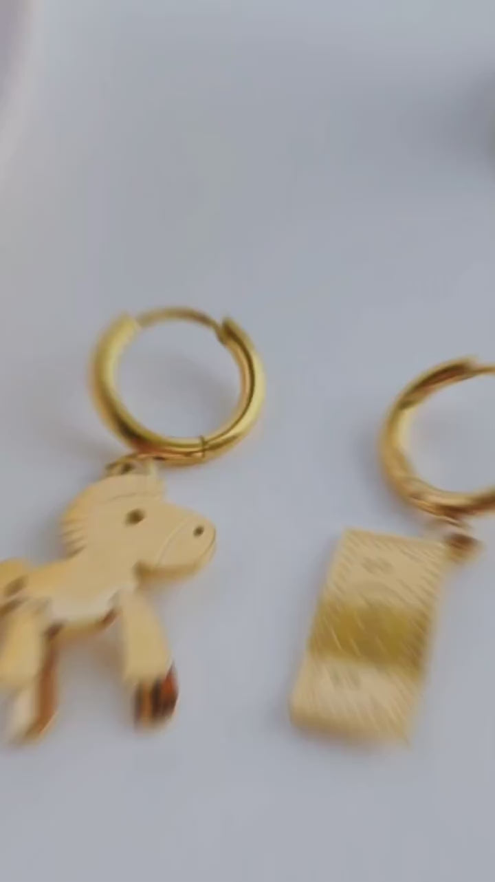 Magical titanium steel earrings for women, exquisite and high-end, instantly bring wealth, 18k gold earrings, internet celebrity good luck earrings